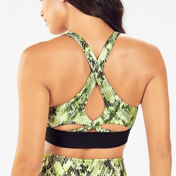 FABLETICS Women’s No-Bounce Sport Bra Zip Up Medium Animal Print - Picture 2 of 8